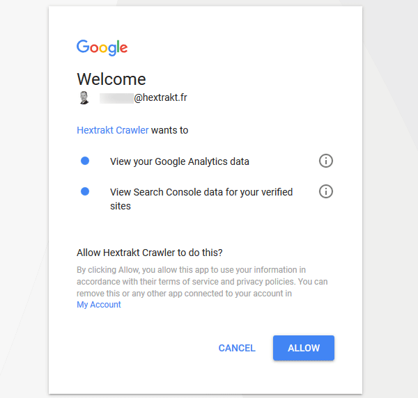 Google API read access